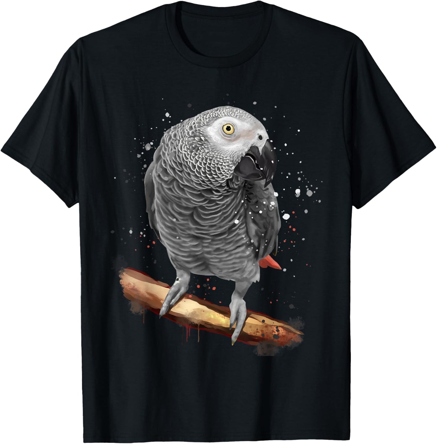 Curious Bird Parrot African Grey T-Shirt - T-Shirt | Black