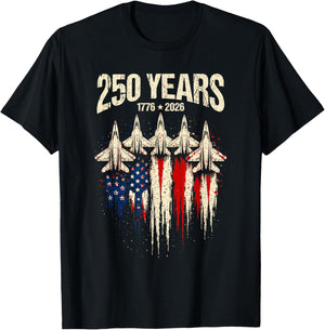 250 Years American 1776 2026 250th 4th July Independence Day T-Shirt - T-Shirt | Black