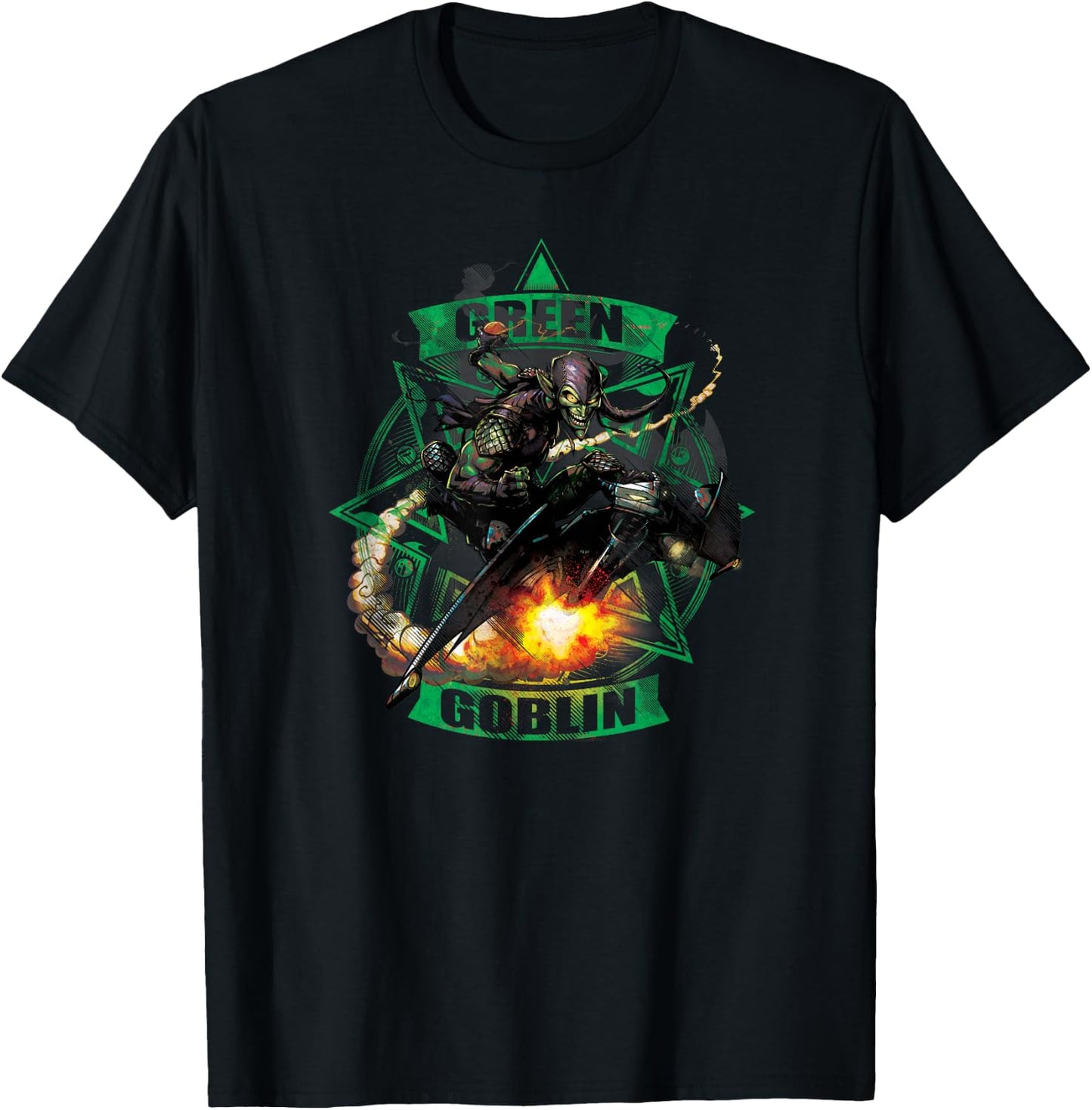 Marvel Green Goblin Glider Pumpkin Bomb T-Shirt - T-Shirt | Black