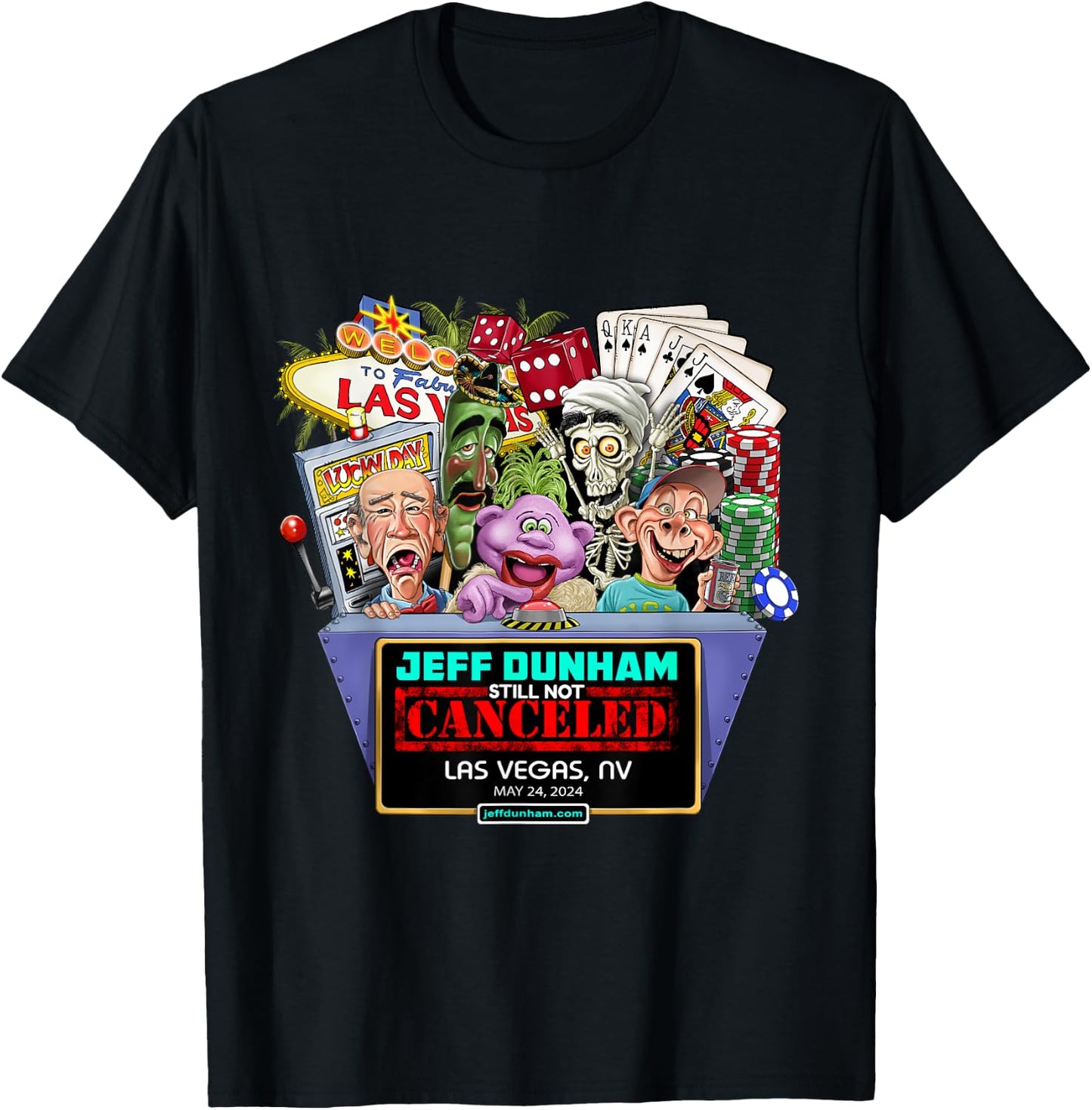 Jeff Dunham Las Vegas, NV (2024) T-Shirt - T-Shirt | Black