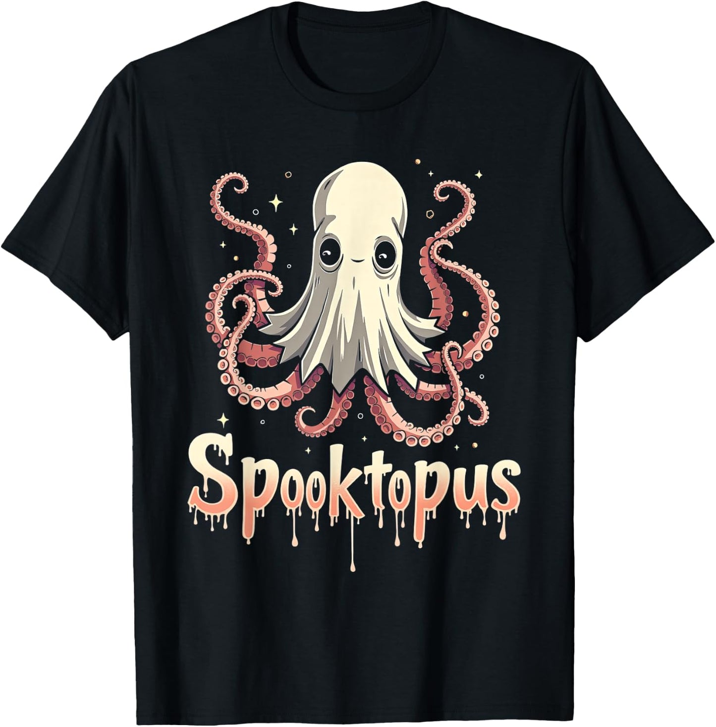 Spooktopus Funny Octopus Spooky Halloween Ghost T-Shirt - T-Shirt | Black