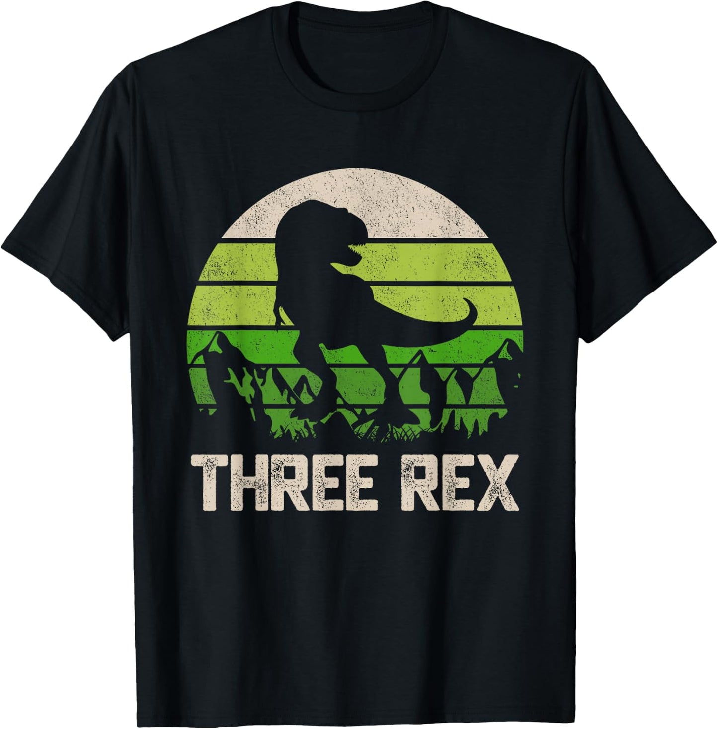 3 Year Old Shirt 3rd Birthday Three Rex Kids T-Shirt - T-Shirt | Black