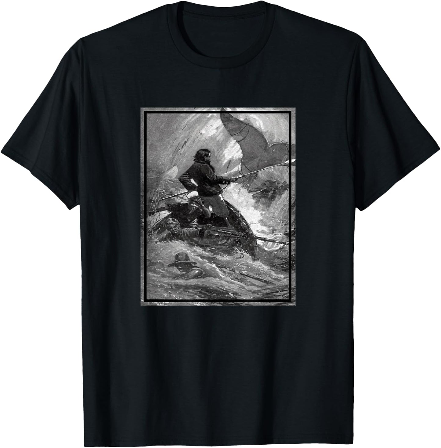 Captain Ahab in His Final Chase with Moby Dick (1902) T-Shirt - T-Shirt | Black