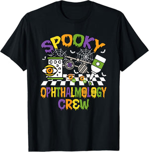 Retro Spooky Ophthalmology Crew Ophthalmologist Halloween T-Shirt - T-Shirt | Black