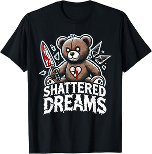 Terrifying Teddy Spooky Plush Horror Teddy Bear Scary T-Shirt - T-Shirt | Black