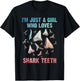 Cool Shark Teeth Art For Girls Women Fossil Megalodon Tooth T-Shirt - T-Shirt | Black