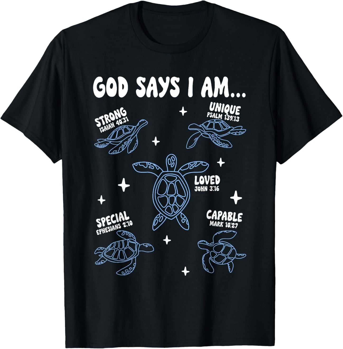 God Says I Am Sea Turtle Lover Men Women Christian T-Shirt - T-Shirt | Black