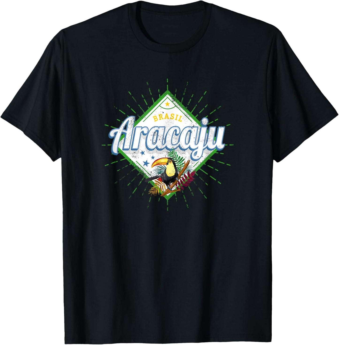 Aracaju Sergipe Brazil Retro Toucan Vintage Holiday Souvenir T-Shirt - T-Shirt | Black