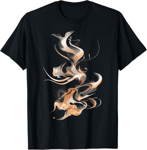 Smoke Swirls In Orange And Black Graphic T-Shirt - T-Shirt | Black