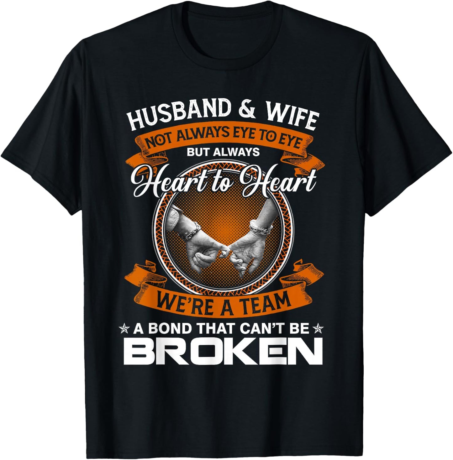Husband and Wife Not Always Eye to Eye But Heart to Heart Small T-Shirt - T-Shirt | Black
