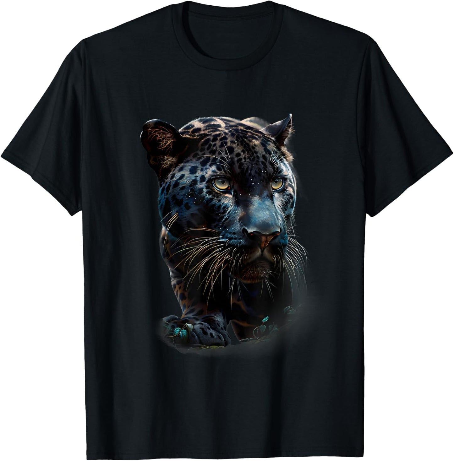 Panther Colourful Artwork Portrait Motif Panther Lover T-Shirt - T-Shirt | Black