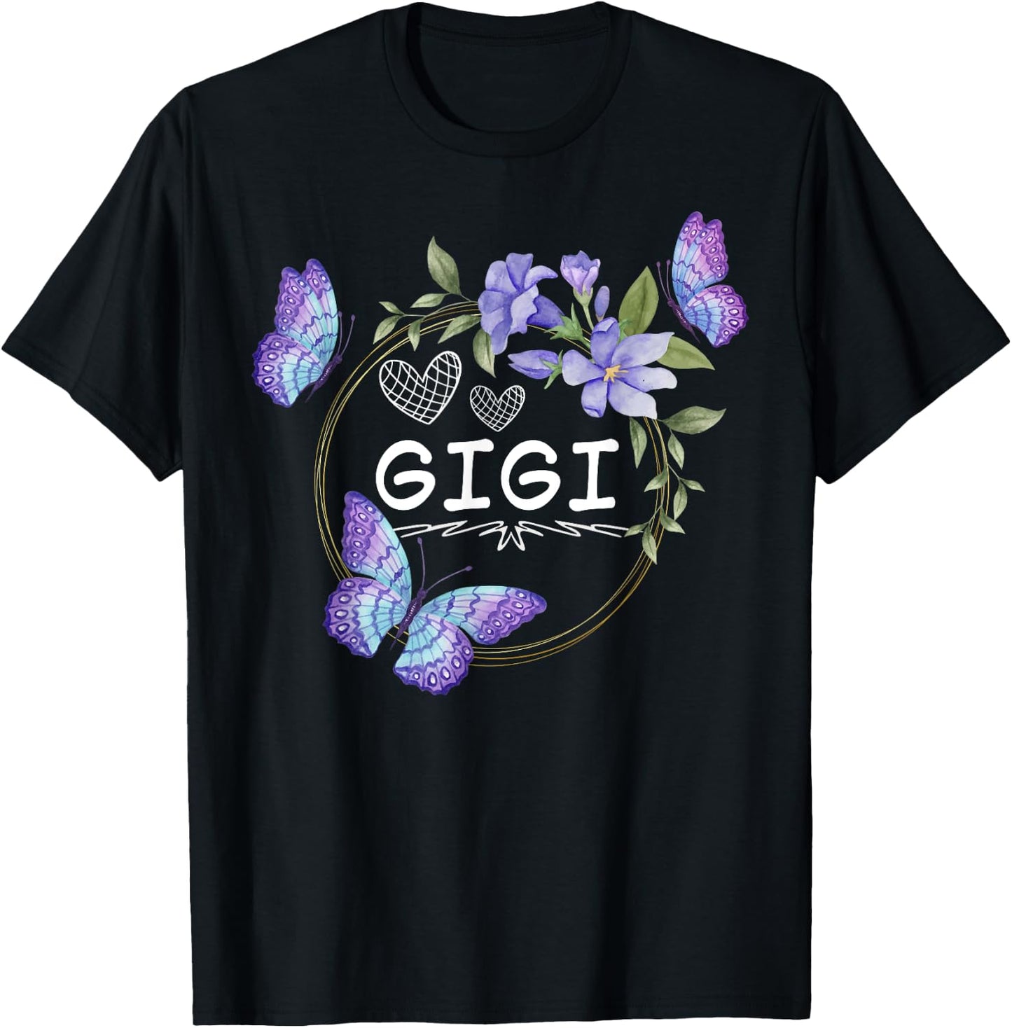 Gigi shirt with butterflies Mother's Day T-Shirt - T-Shirt | Black