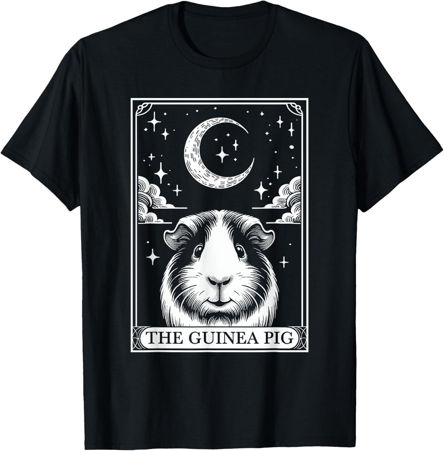 Tarot Card Vintage Crescent Moon Guinea Pig Mom Pet Lovers T-Shirt - T-Shirt | Black