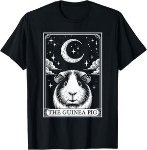 Tarot Card Vintage Crescent Moon Guinea Pig Mom Pet Lovers T-Shirt - T-Shirt | Black