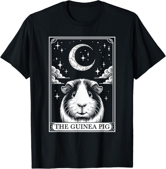 Tarot Card Vintage Crescent Moon Guinea Pig Mom Pet Lovers T-Shirt - T-Shirt | Black