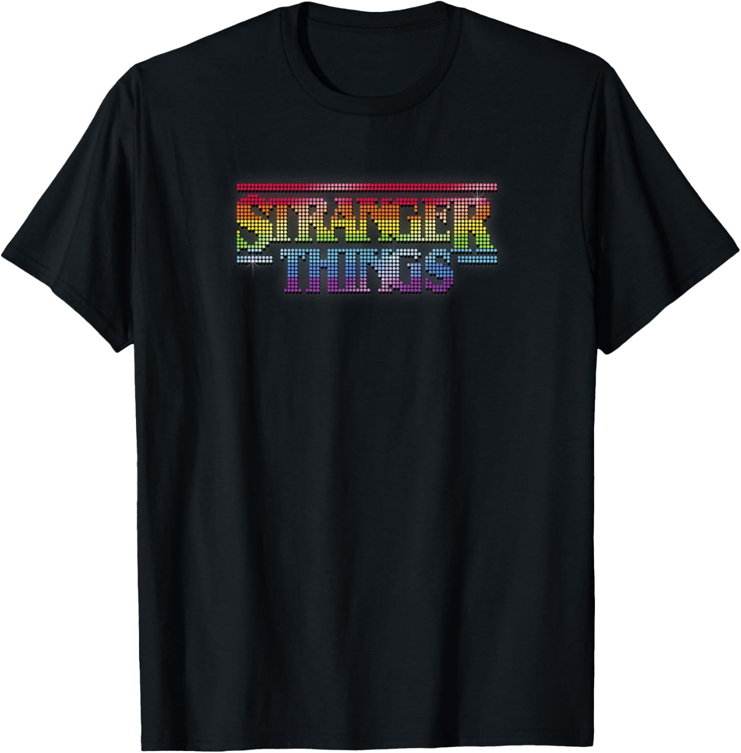 Stranger Things 4 Rainbow Pixel Sparkles T-Shirt - T-Shirt | Black