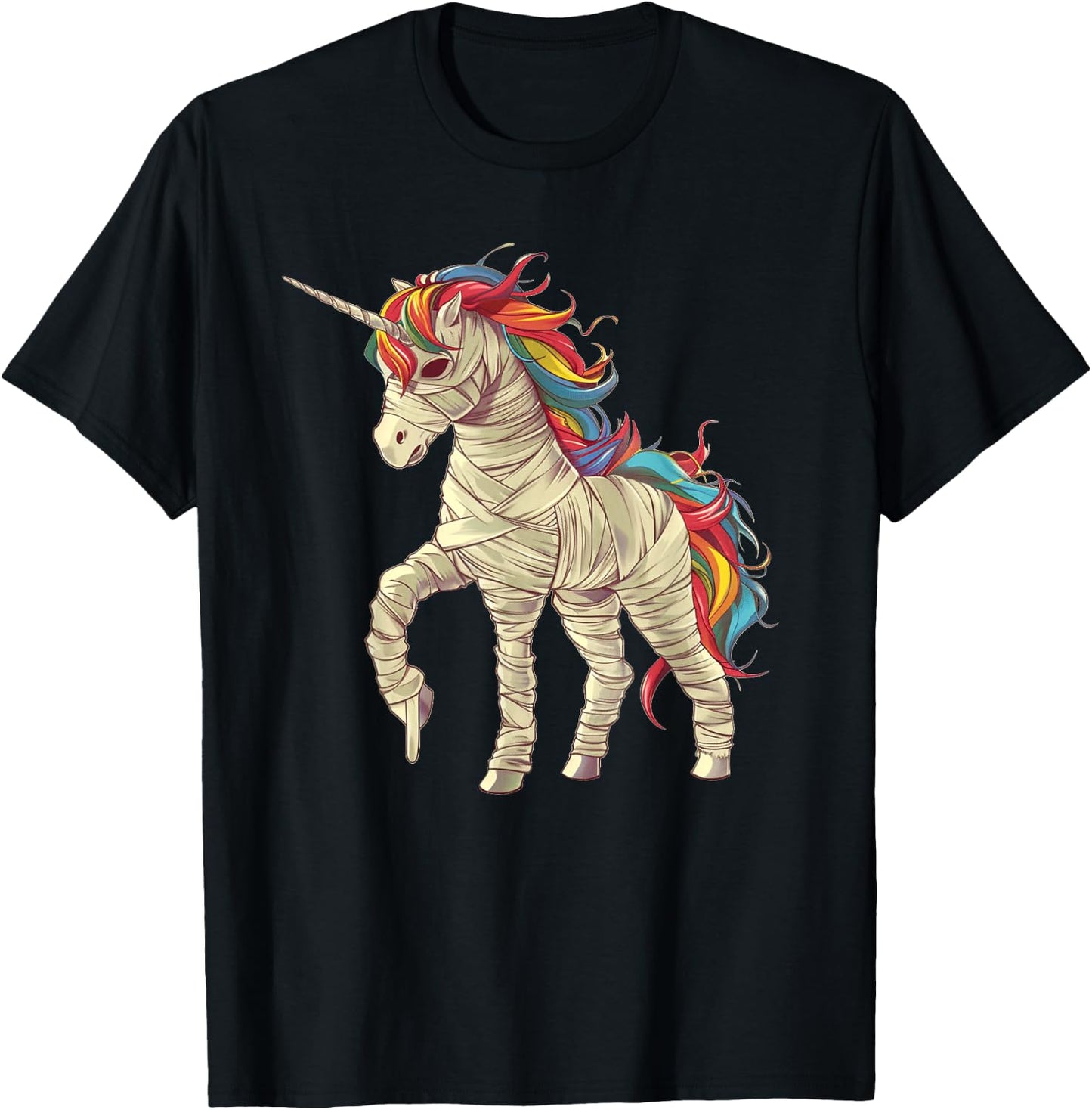 Girls Halloween Unicorn Mummy Women T-Shirt - T-Shirt | Black