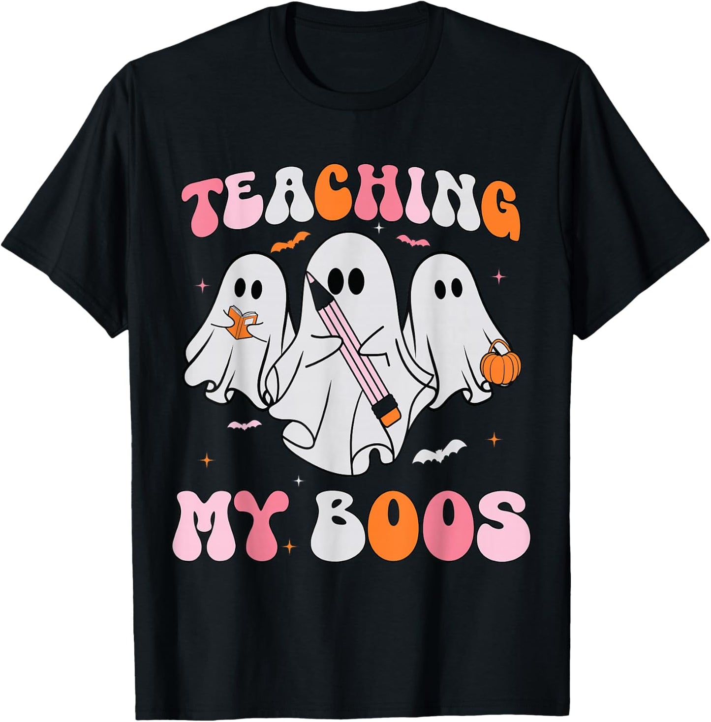 Halloween Ghost Teachers Teaching My Boos Costume Women Men T-Shirt - T-Shirt | Black