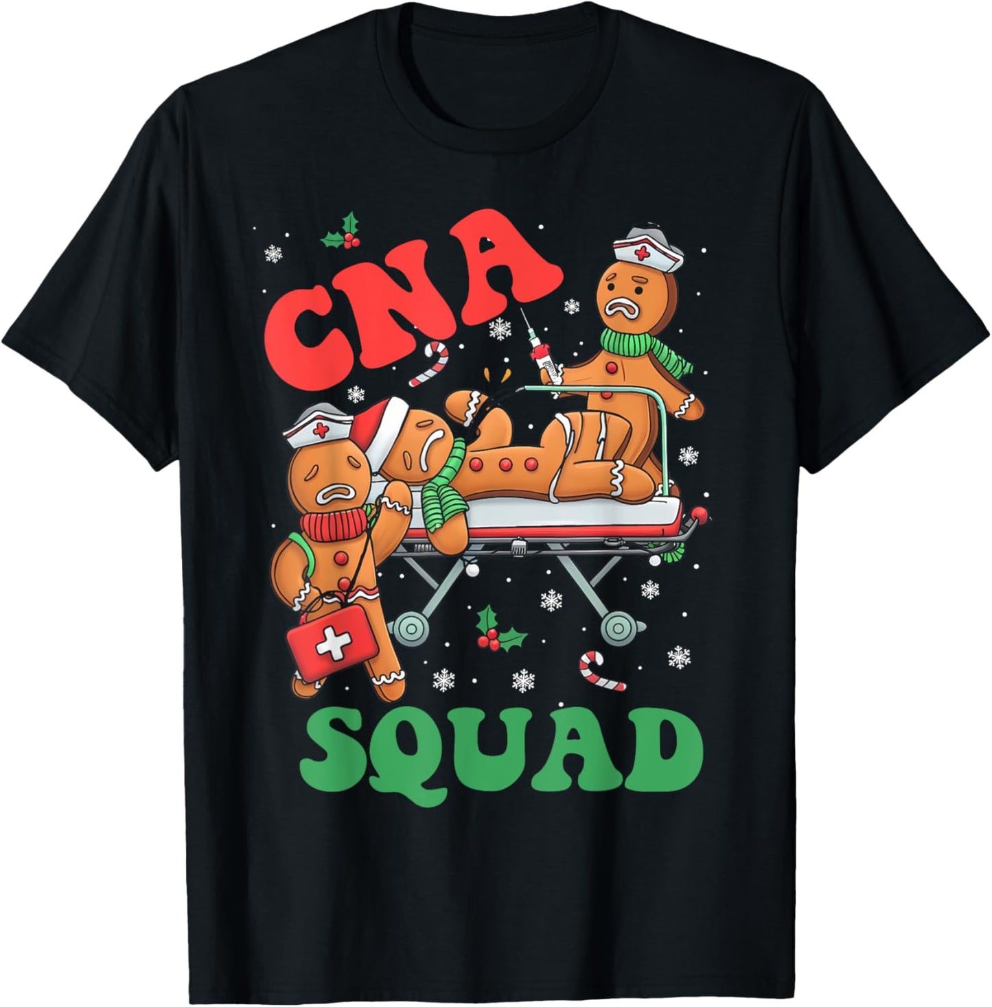 CNA Christmas Squad Christmas Shirt for Nursing Assistants T-Shirt - T-Shirt | Black
