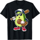 Sport Fruit Cute Avocado Baseball Player Avocado Softball T-Shirt - T-Shirt | Black
