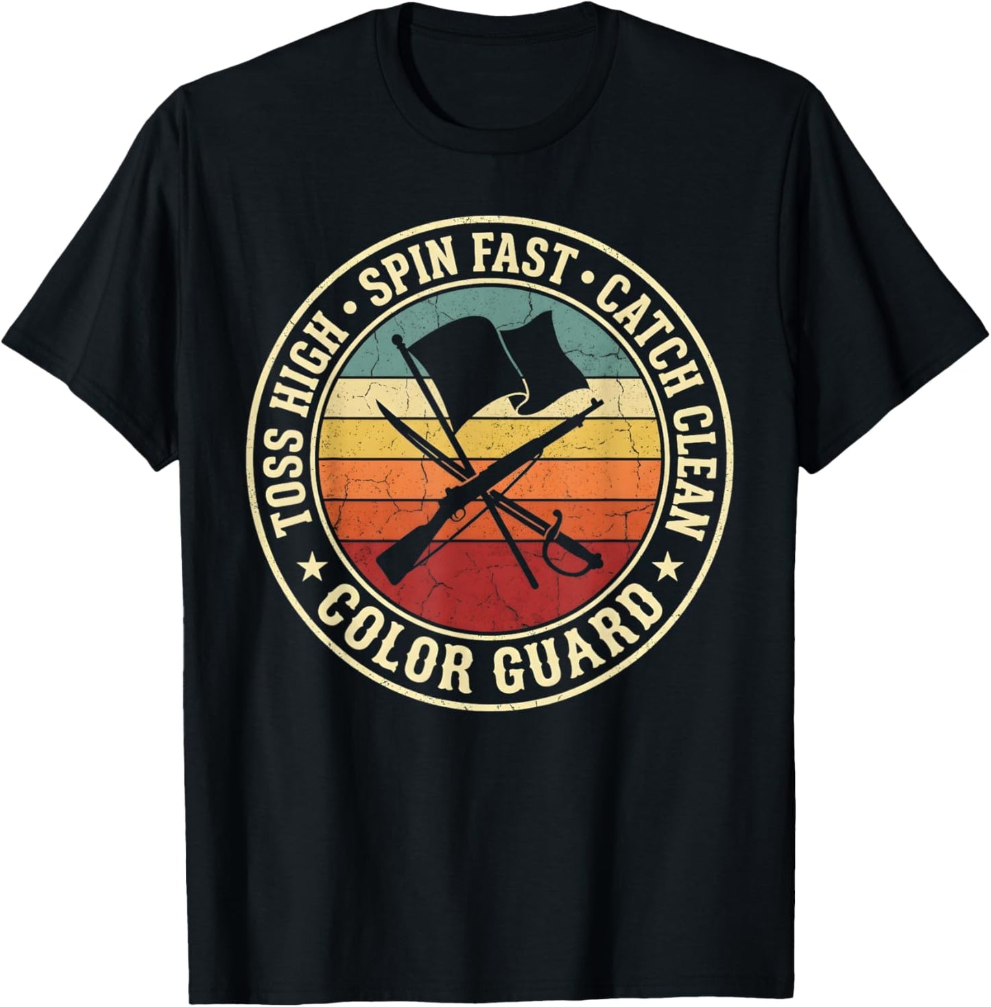 Toss High Spin Fast Catch Clean Color Guard T-Shirt - T-Shirt | Black
