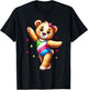 Teddy Bear Gymnastics Cute Tiny Gymnast Bear Cute Gym Moves T-Shirt - T-Shirt | Black