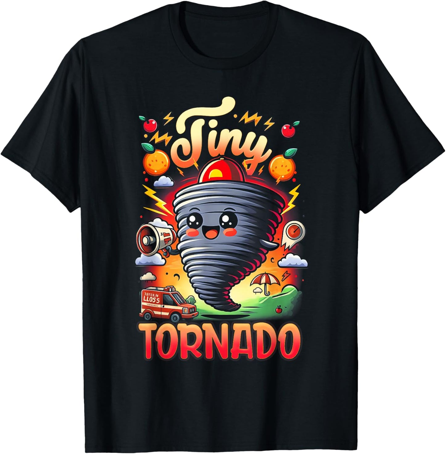 Storm Chaser Hurricane Meteorology Tornado Kids Tiny Tornado T-Shirt - T-Shirt | Black