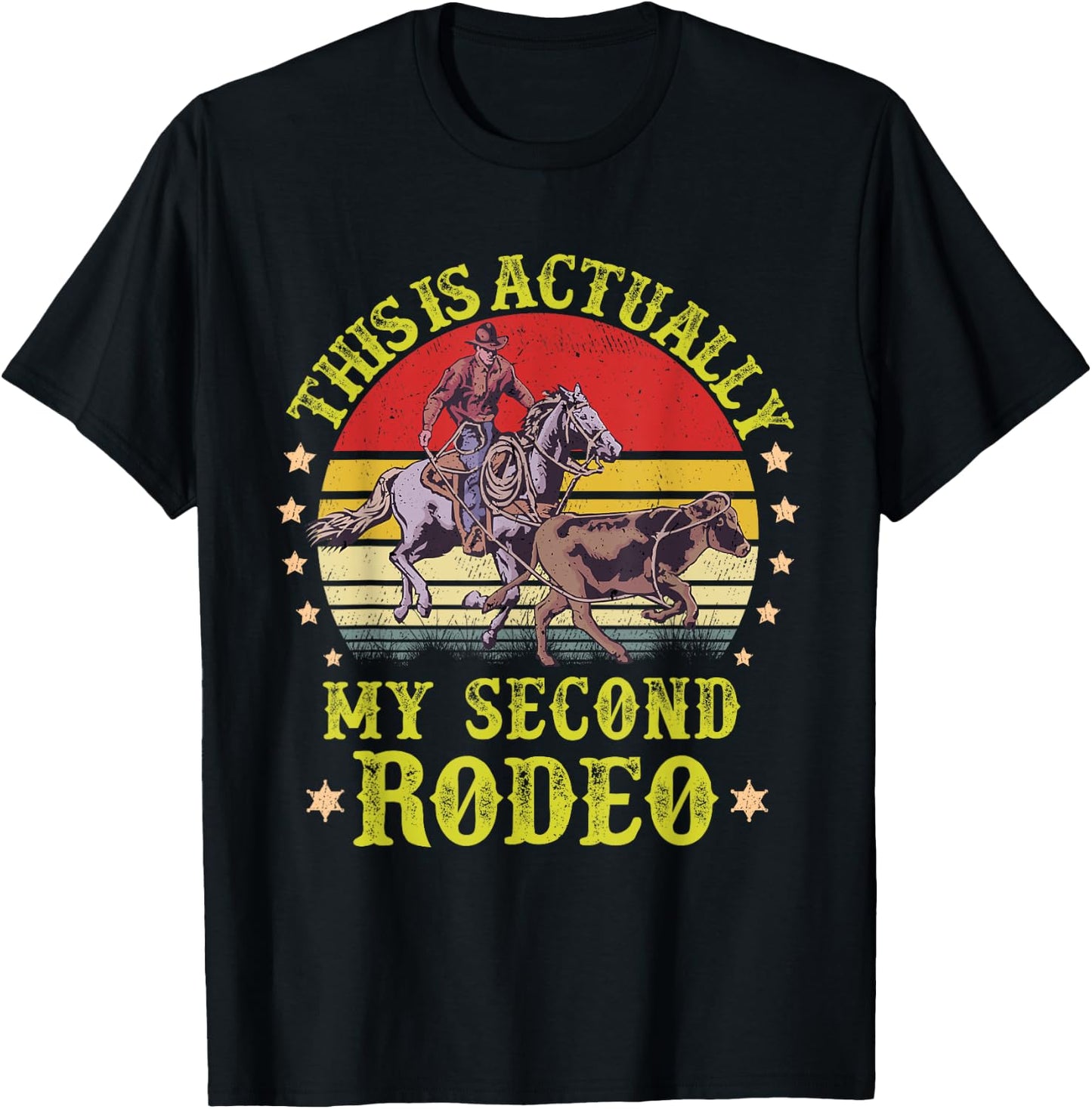 This is actually My Second Rodeo vintage Cowboy and Cowgirl T-Shirt - T-Shirt | Black