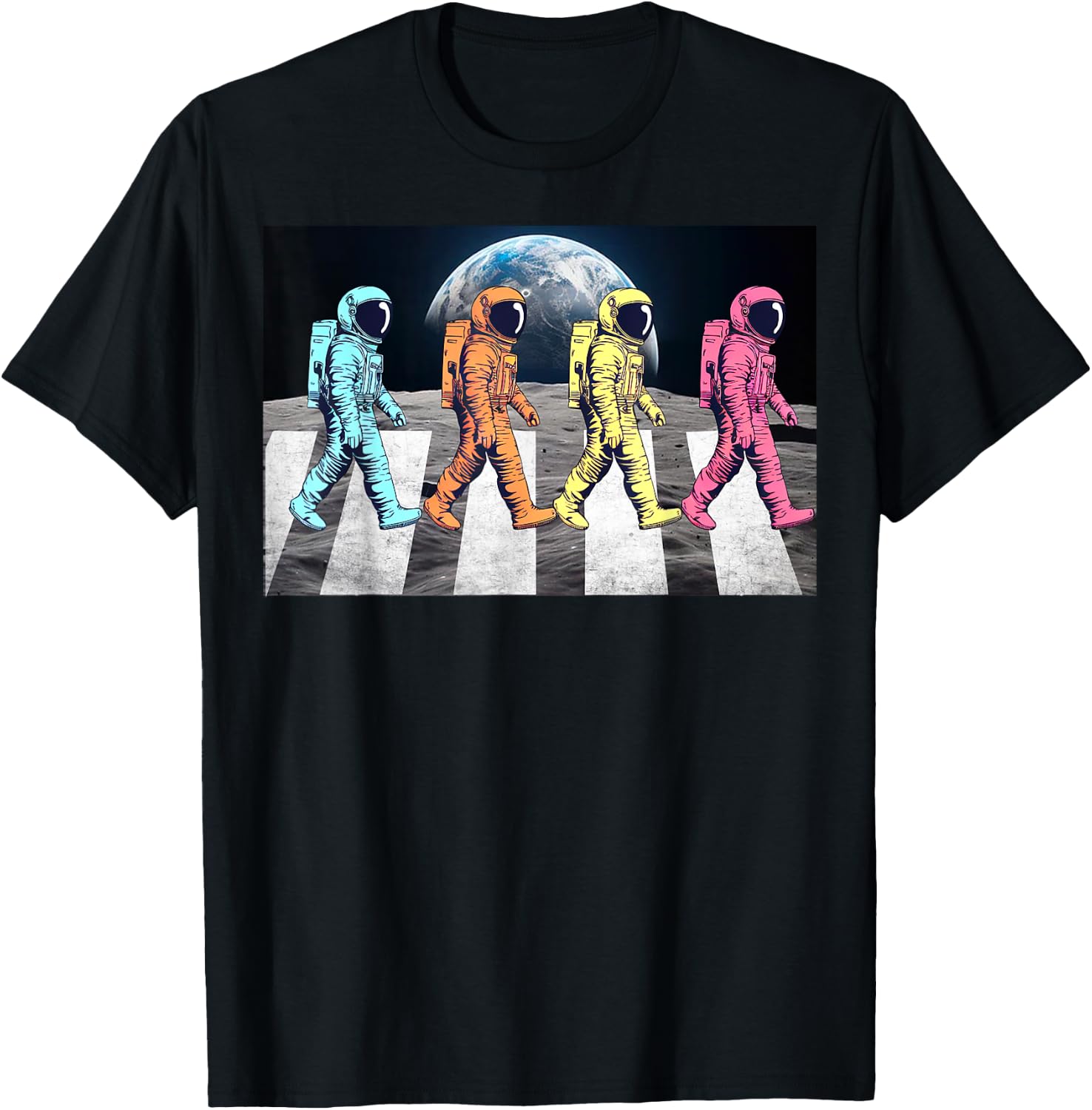 Retro Astronaut Outer Space Funny Gifts Women Kids T-Shirt - T-Shirt | Black