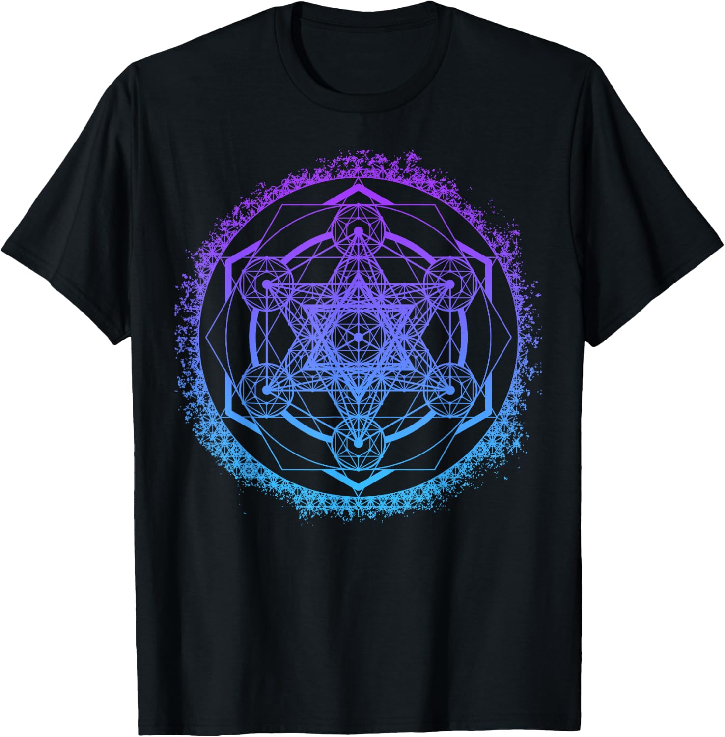 Metatron's Cube Merkaba Sacred Geometry Spiritual Yoga T-Shirt - T-Shirt | Black
