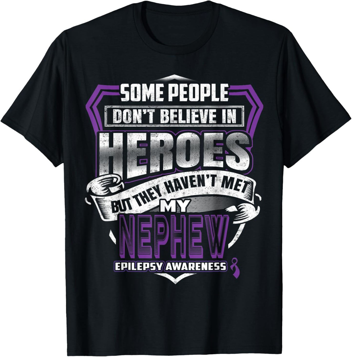 My Nephew's Fight is My Fight Epilepsy Warrior T-Shirt - T-Shirt | Black