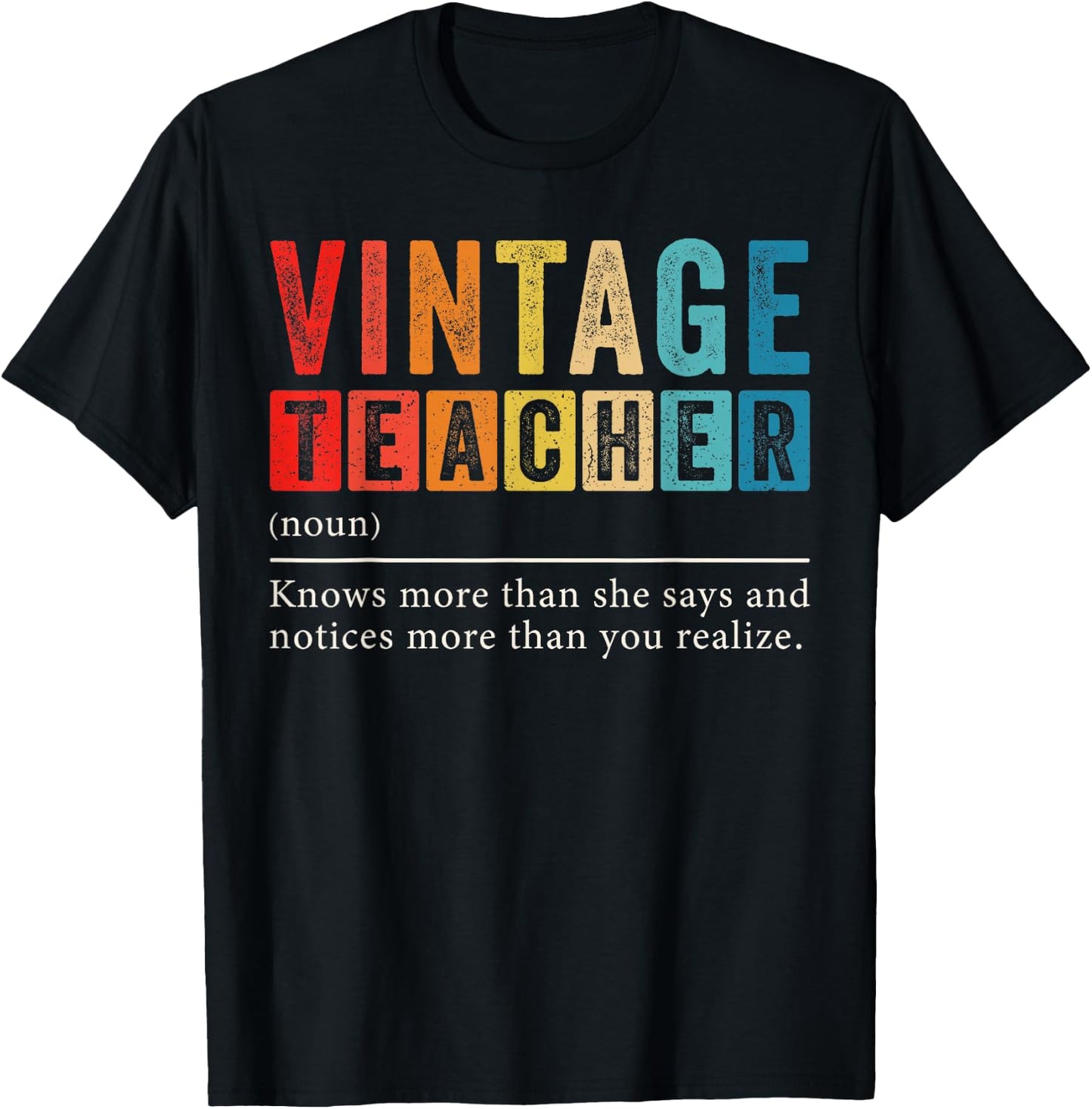 Vintage Teacher Definition T-Shirt - T-Shirt | Black