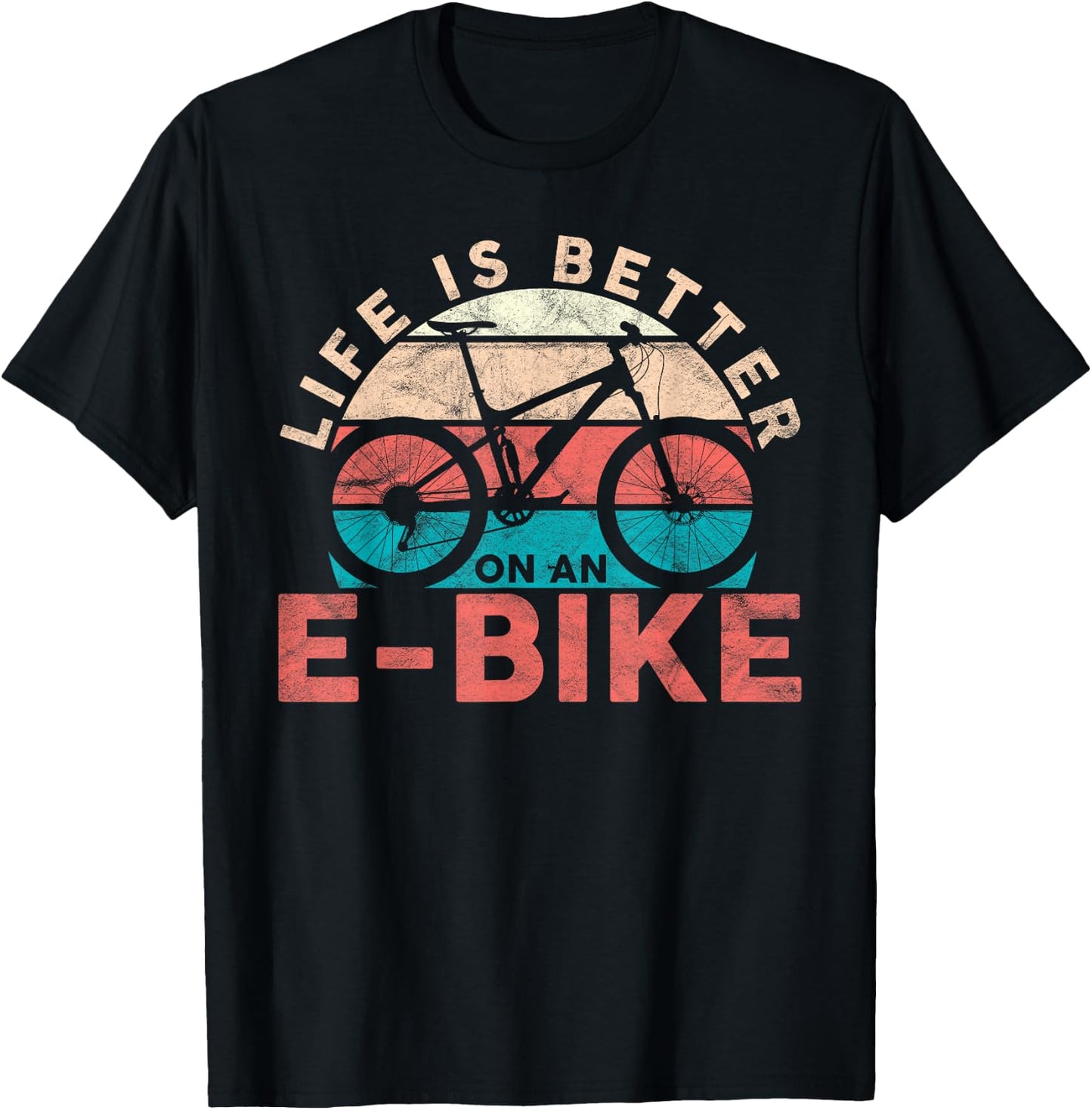 Life is better with an e-bike electric bike battery T-Shirt - T-Shirt | Black