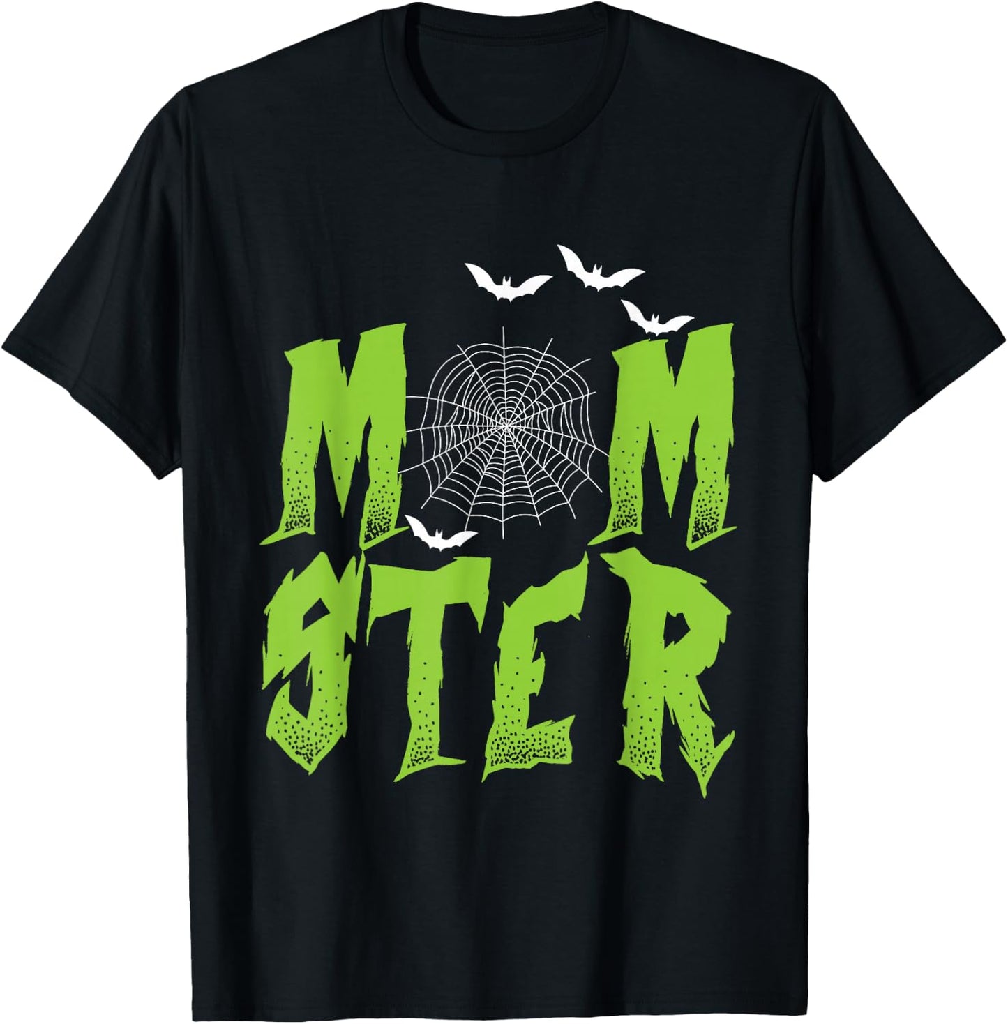 Halloween MOMster Bats Spider Web Mum Monster Mother Women T-Shirt - T-Shirt | Black