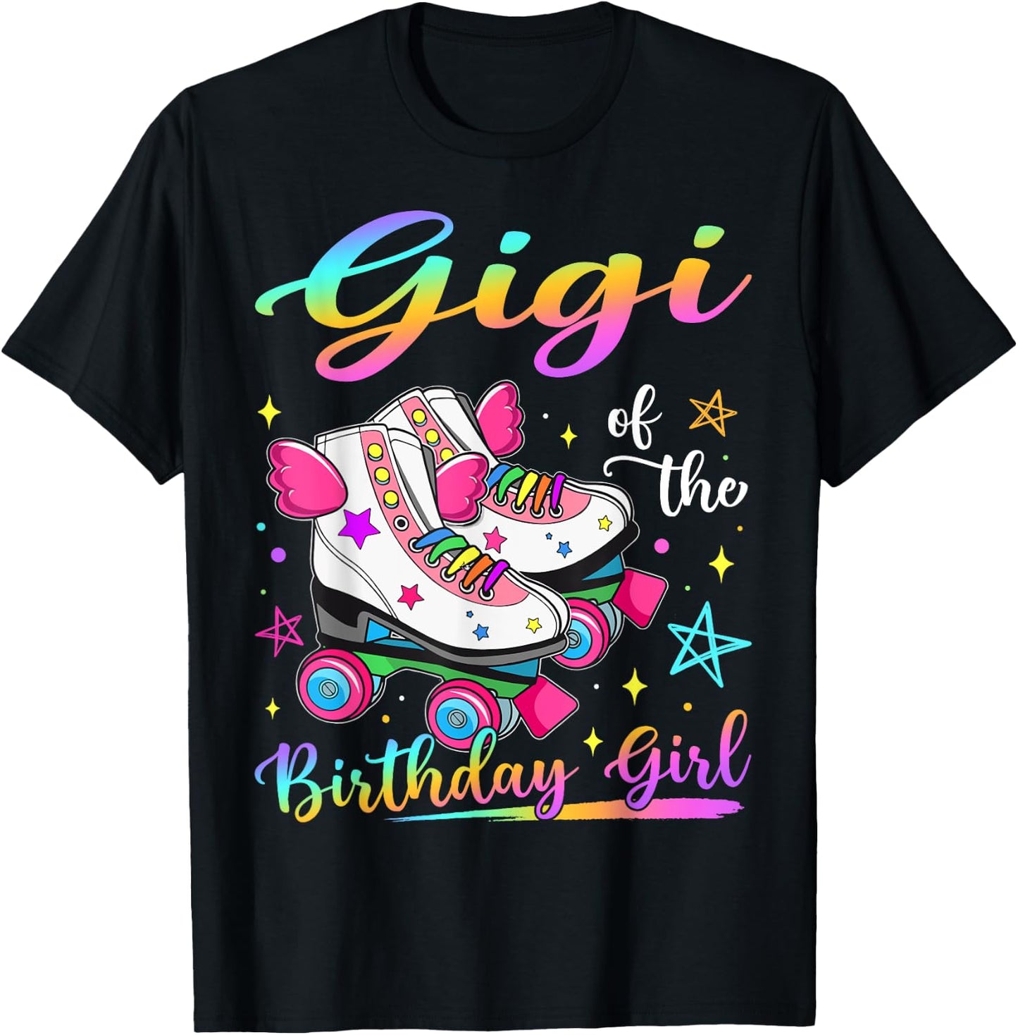 Gigi Of The Birthday Girl Rolling Skate Family Matching T-Shirt - T-Shirt | Black