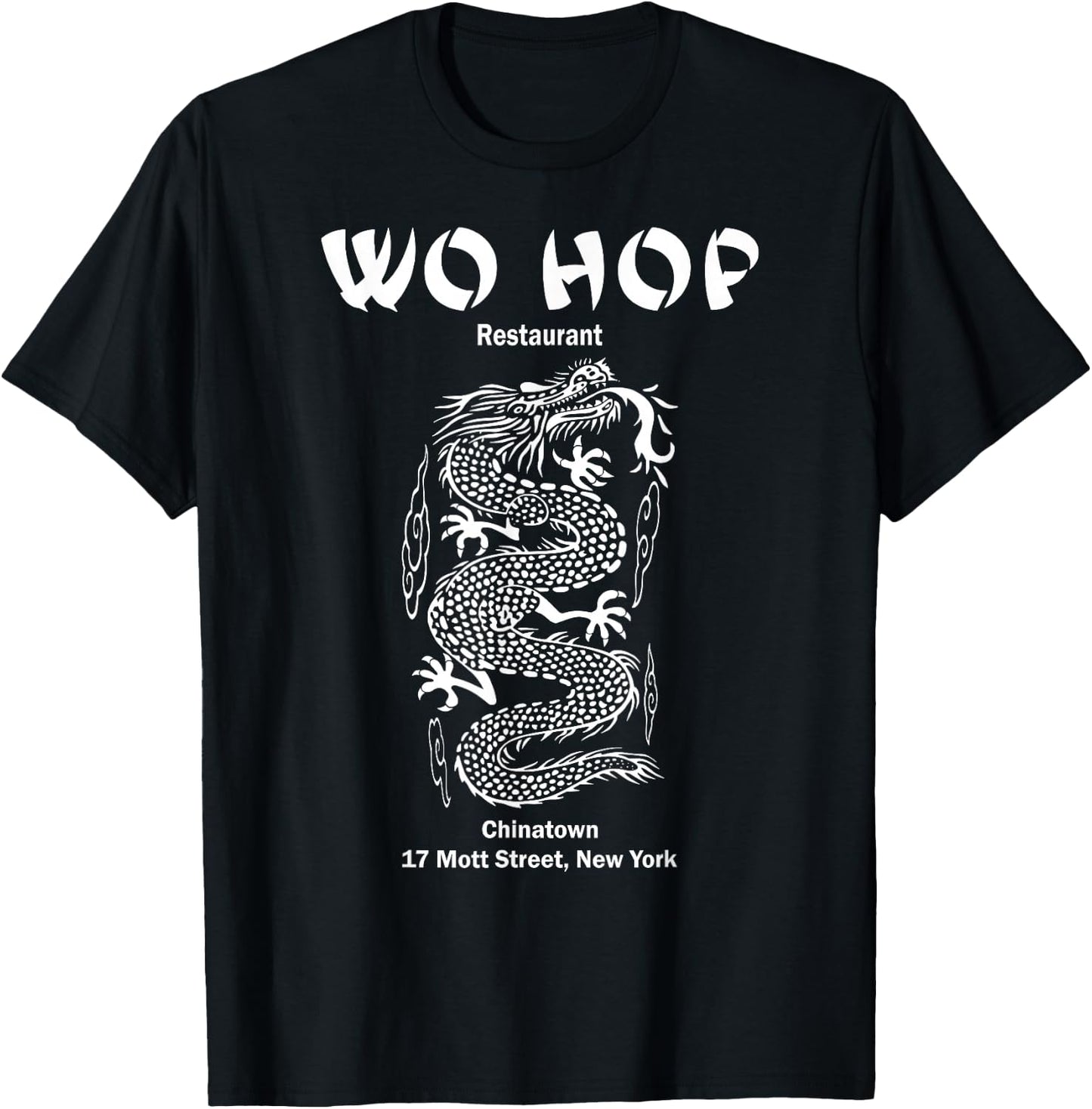 Wo hop Restaurant Chinatown, Serpent Dragon Vintage T-Shirt - T-Shirt | Black