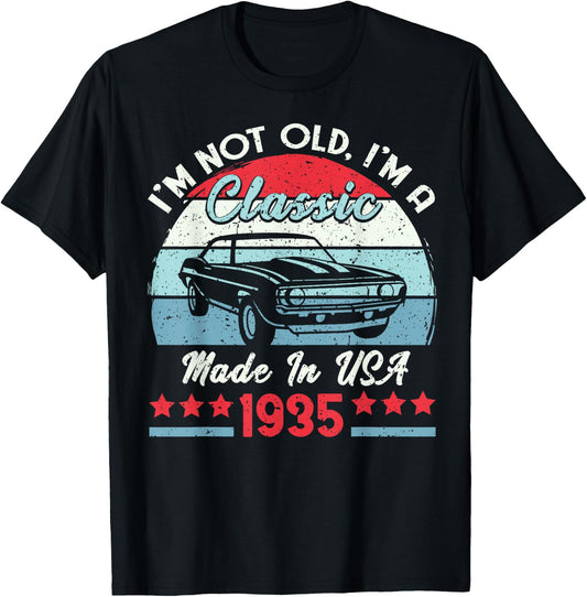 1935 Vintage USA Car Birthday Gift Im Not Old Classic 1935 T-Shirt - T-Shirt | Black