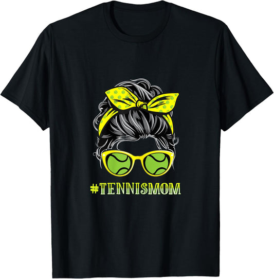 Tennis Mom Shirt Women Tennis Player Mothers Day T-Shirt - T-Shirt | Black