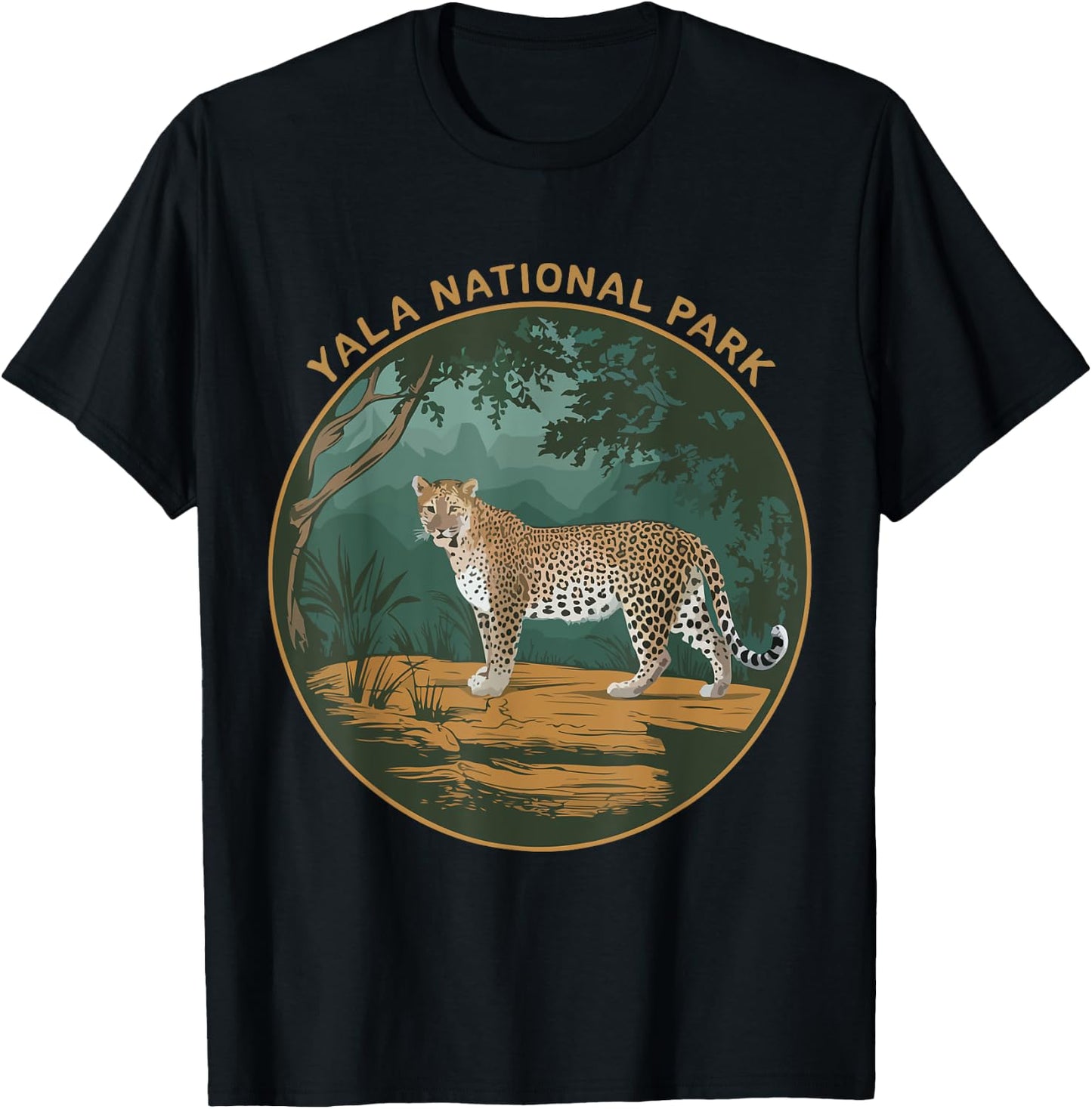 Leopards Yala National Park Souvenir Sri Lanka Wildlife T-Shirt - T-Shirt | Black