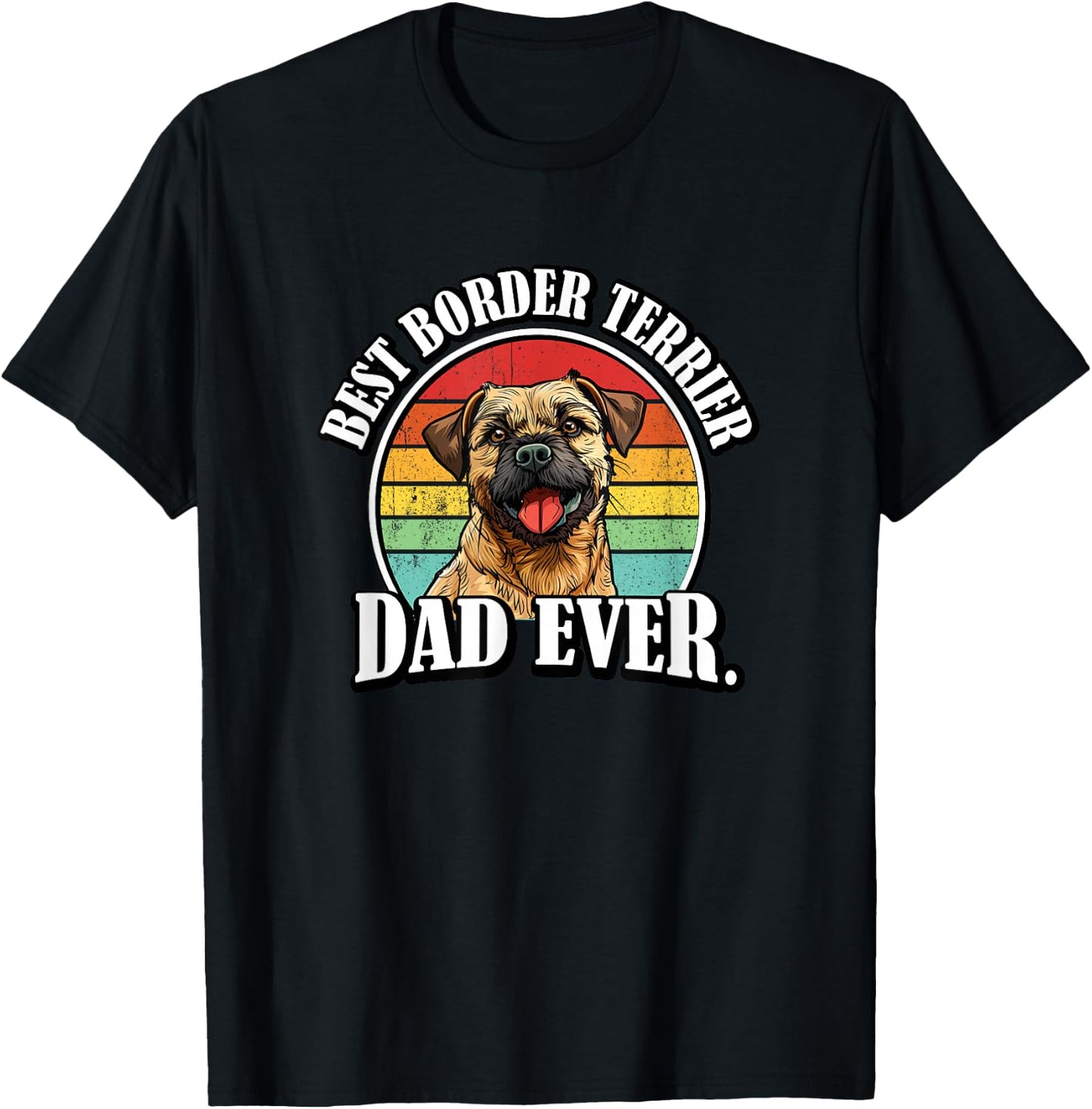 Funny Retro Vintage Dad Border Terrier Lover T-Shirt - T-Shirt | Black