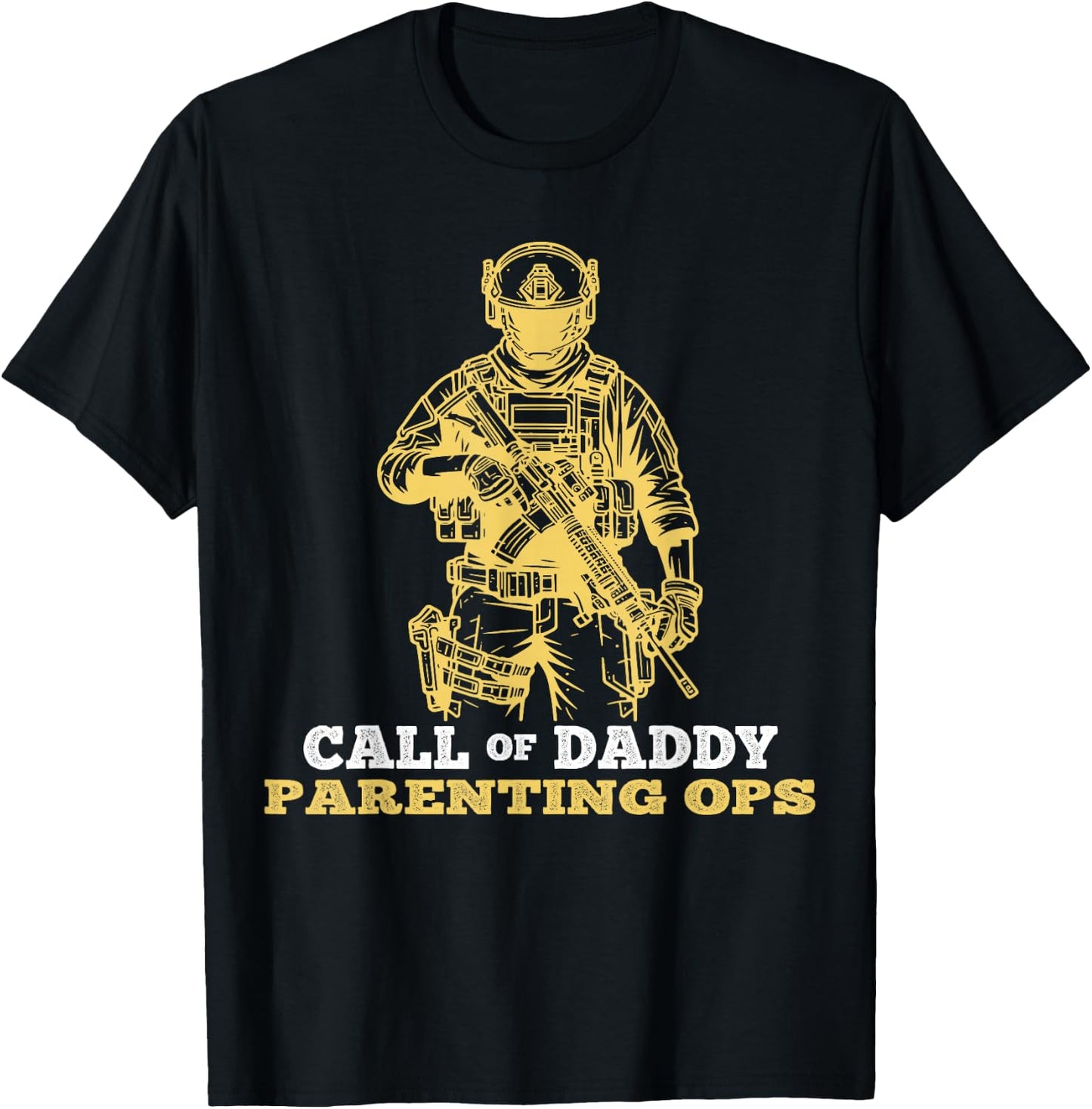 Fathers Day Call of Daddy Parenting Ops Gamer Dads T-Shirt - T-Shirt | Black