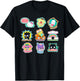 SANRIO Hello Kitty and Friends Supercute Stickers Adult Child Black Small Classic Fit Short Sleeve Cotton 60% Polyester 40% T-Shirt - T-Shirt | Black