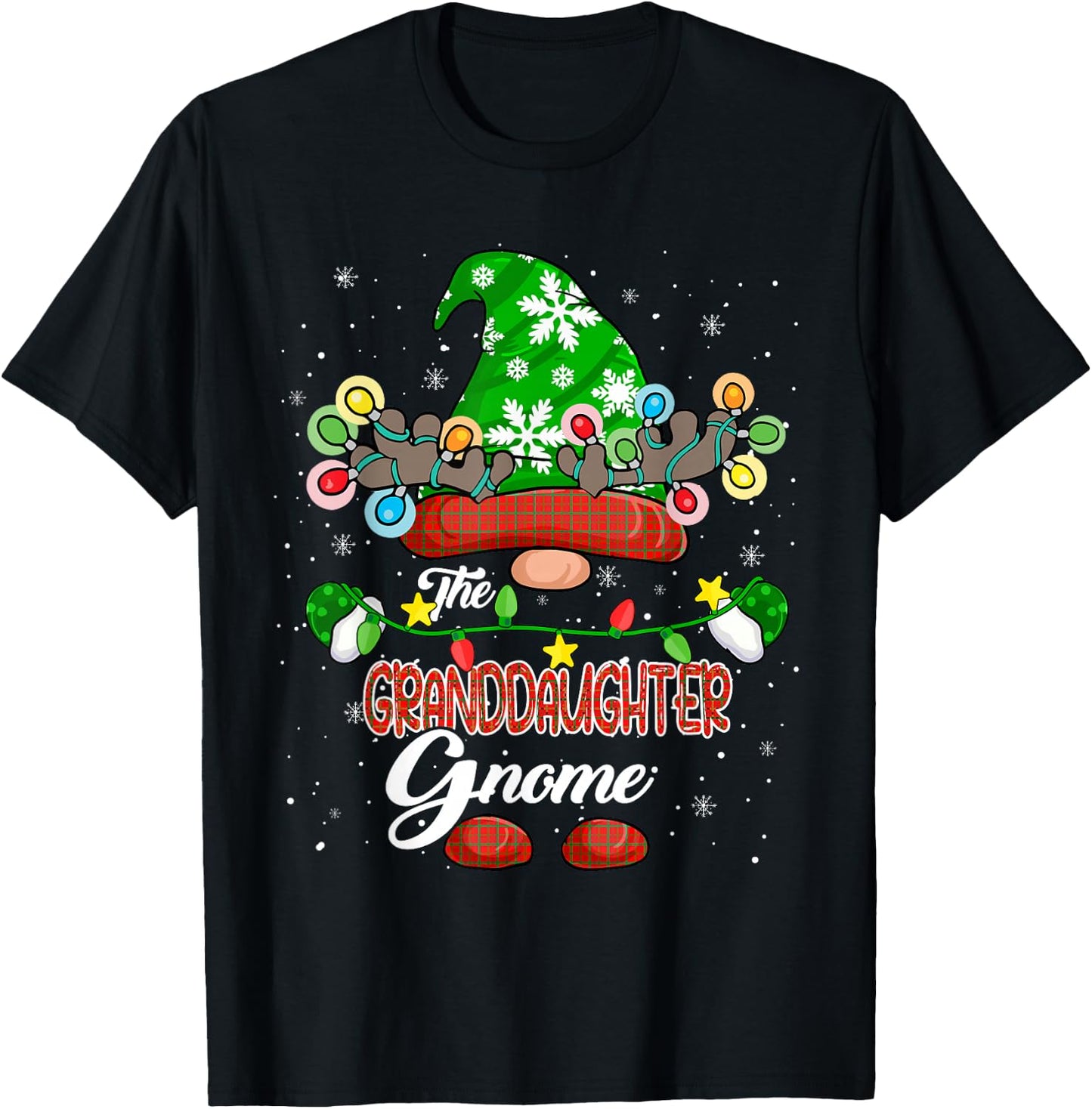 The Granddaughter Gnome Christmas Gnome Costume Family Kids T-Shirt - T-Shirt | Black