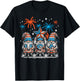 4th of July Gnomes USA Fireworks Patriotic Men Women Kids T-Shirt - T-Shirt | Black