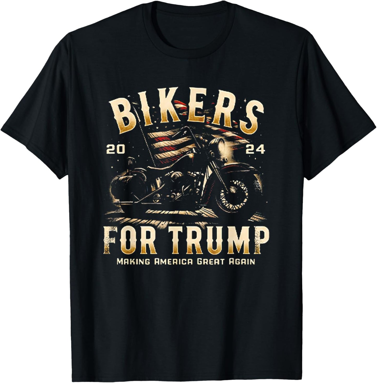 Biker For Trump 2024 T-Shirt - T-Shirt | Black