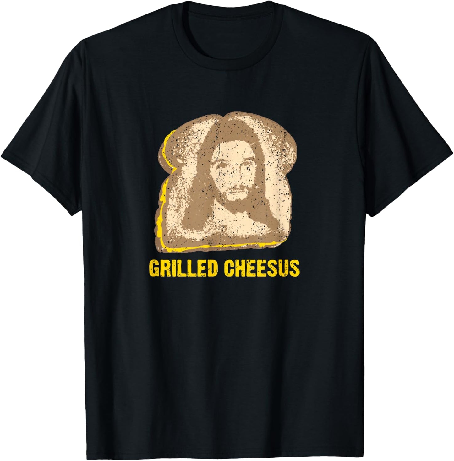 Vintage Grilled Cheesus Jesus Religious Bible Verse T-Shirt - T-Shirt | Black