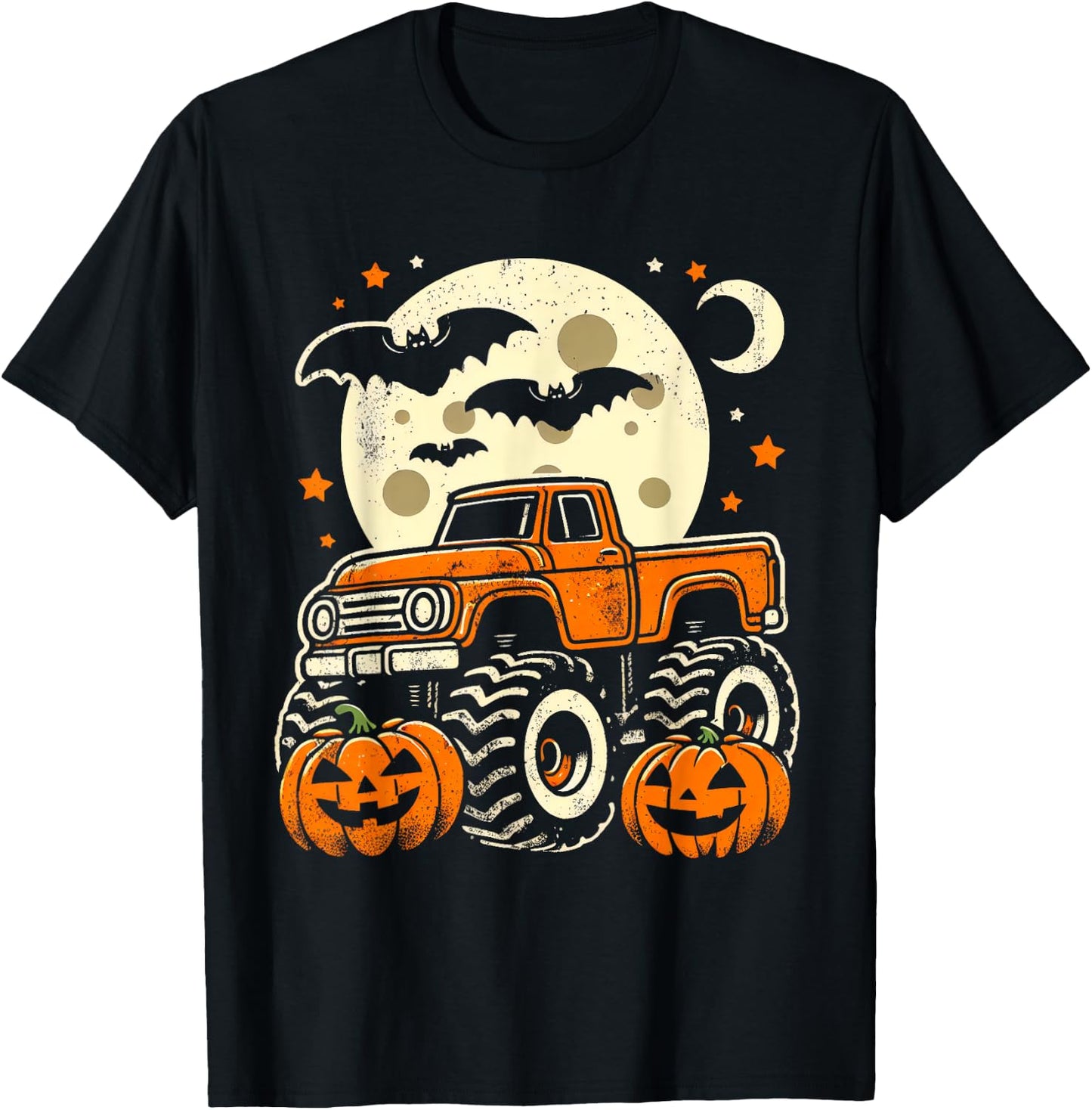 Halloween Shirt For Kids Boy Monster Truck Pumpkin Halloween T-Shirt - T-Shirt | Black