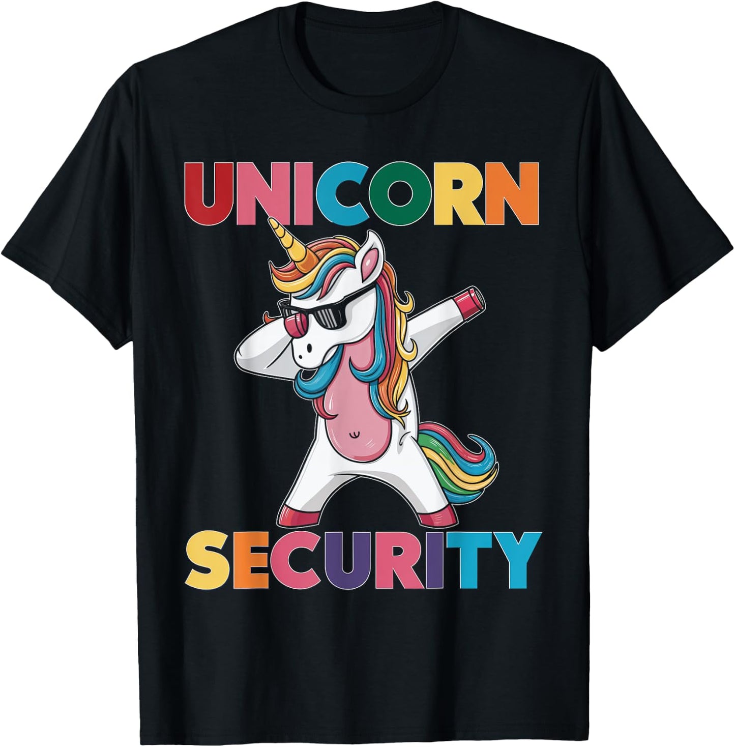 Unicorn Security Unicorn Funny Magical Mythical Charm T-Shirt - T-Shirt | Black