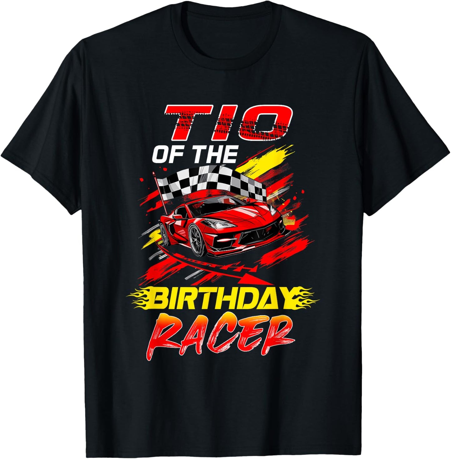 Tio Of The Birthday Racer Race Car Party Family Matching T-Shirt - T-Shirt | Black