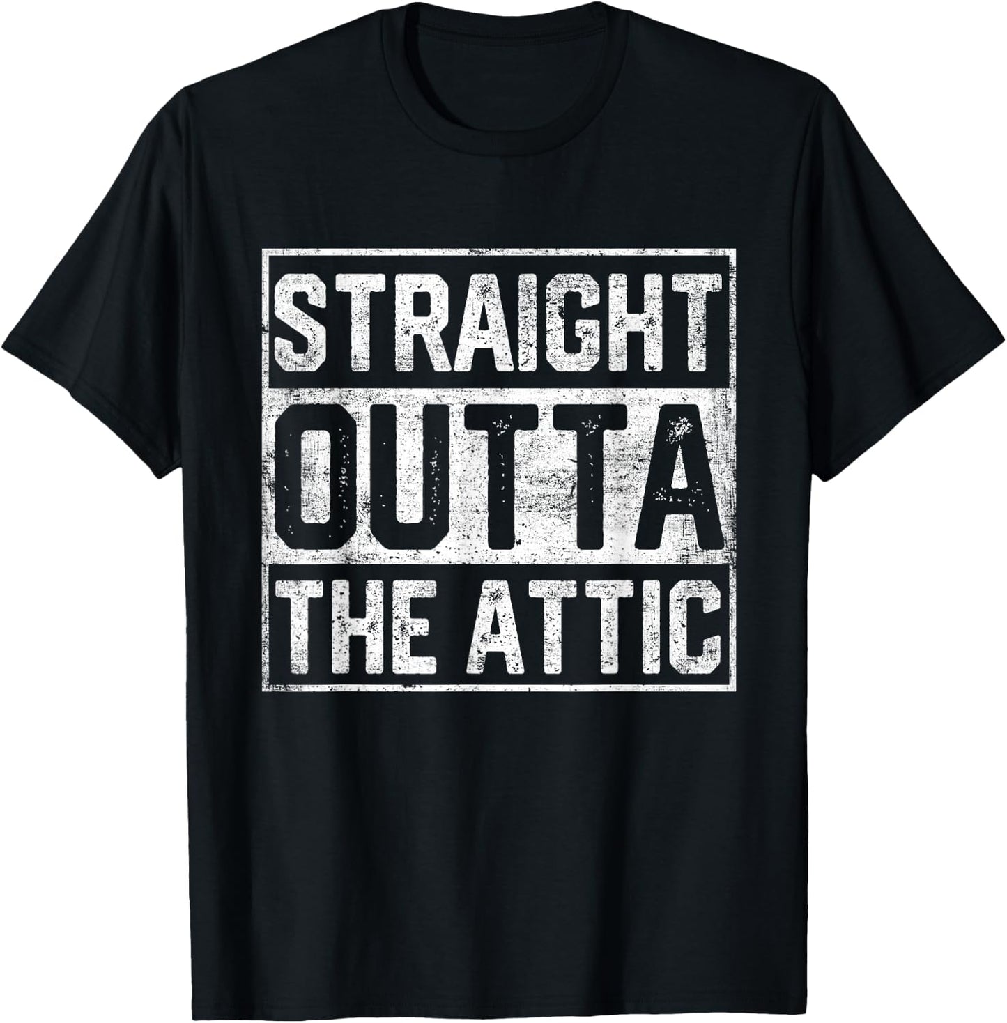 HVAC Tech Straight Outta Funny Attic HVAC Women Men T-Shirt - T-Shirt | Black
